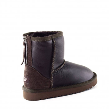 UGG Kids Classic Zip Short Metallic Chocolate 