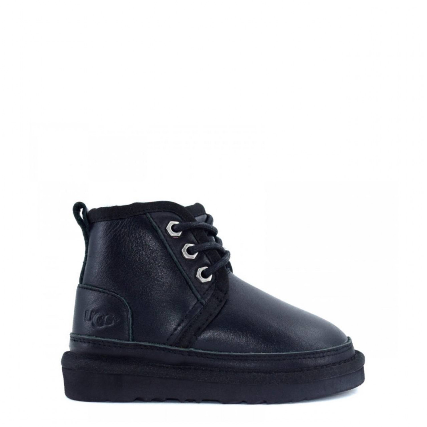 UGG Kids Neumel Zip Leather Black 