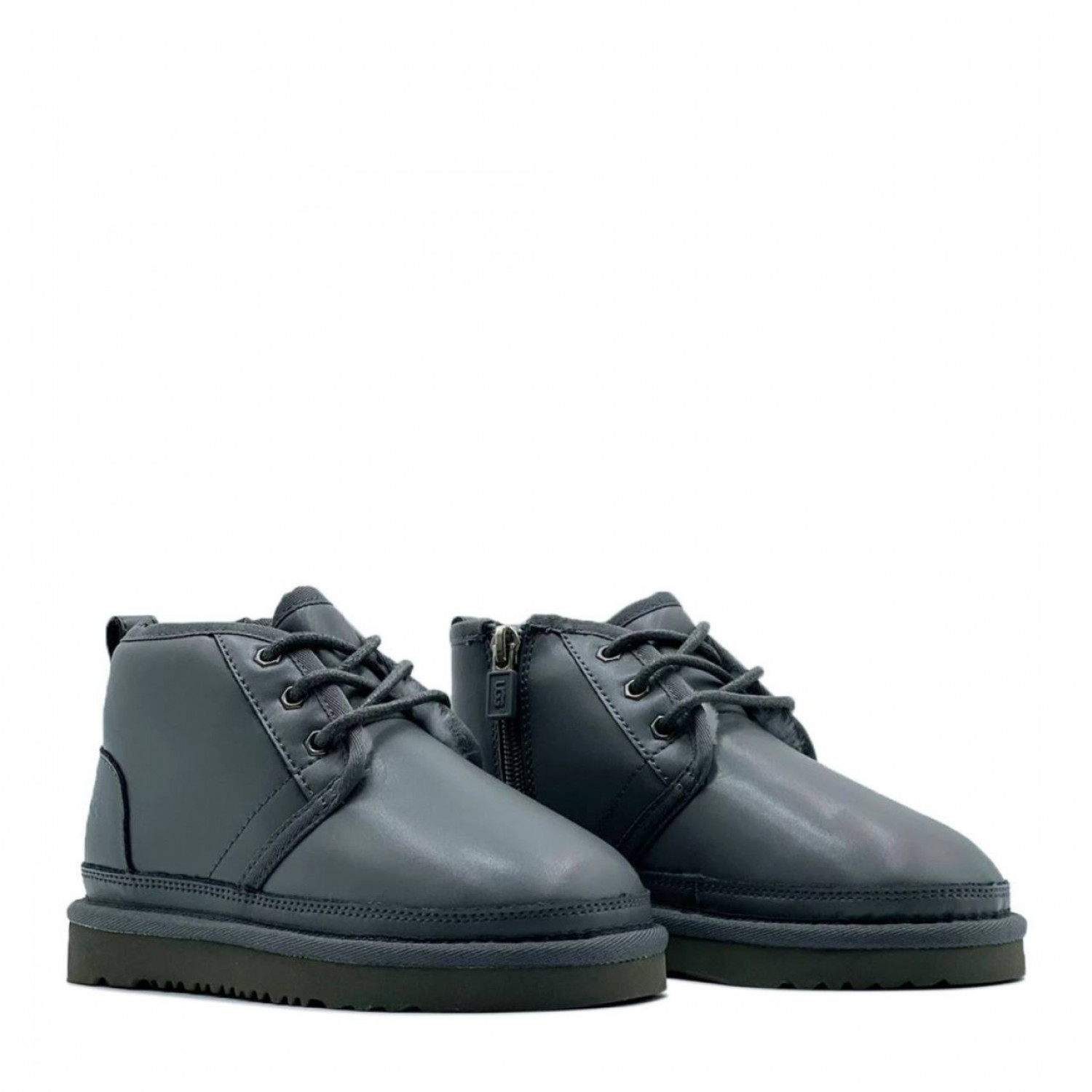 UGG Kids Neumel Zip Leather Grey 
