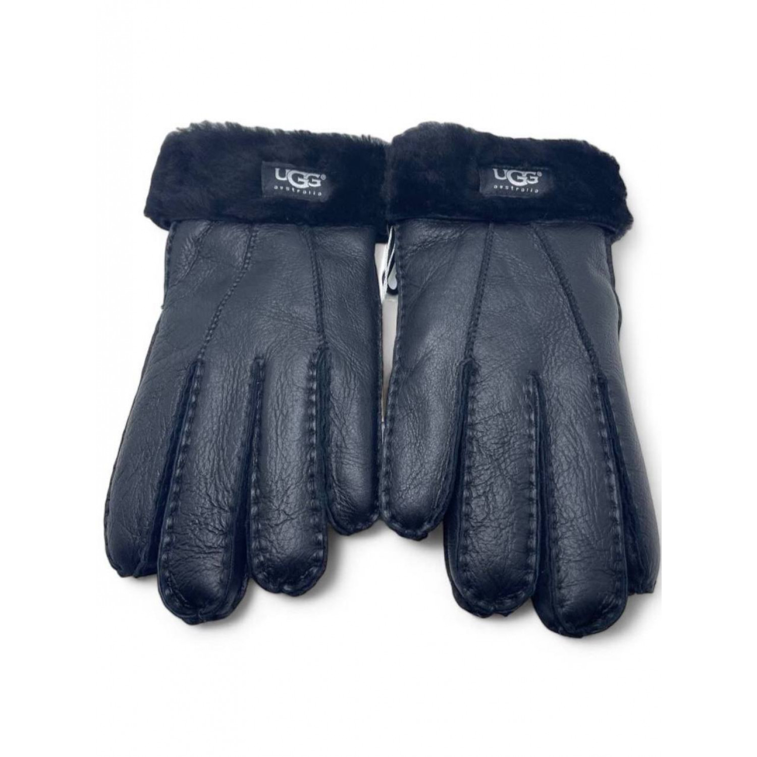 UGG Men Sheepskin Gloves Leather Black 