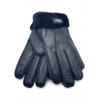 UGG Men Sheepskin Gloves Leather Black 