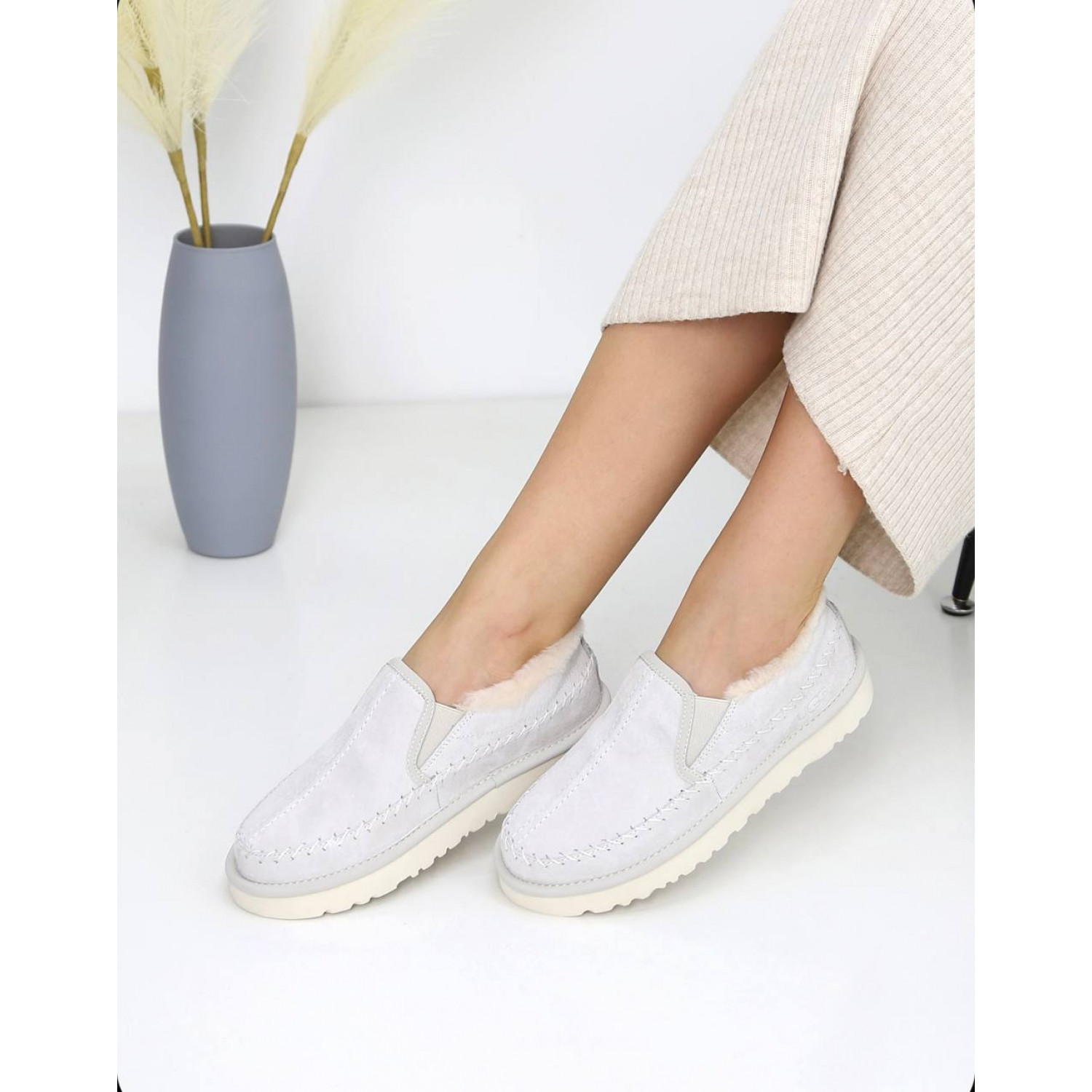 UGG Stitch Slip On Beige